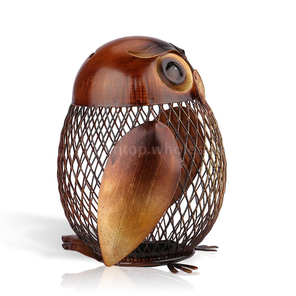 Handwerk Owl
 Tooarts Owl Shaped Metal Coin Bank Box Handwork Crafting