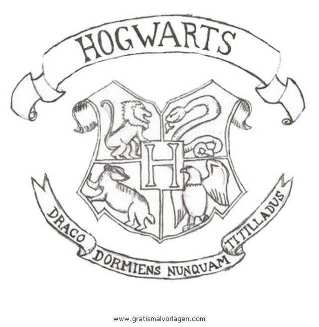 Harry Potter Ausmalbilder Wappen
 Hogwarts 2 gratis Malvorlage in ic & Trickfilmfiguren