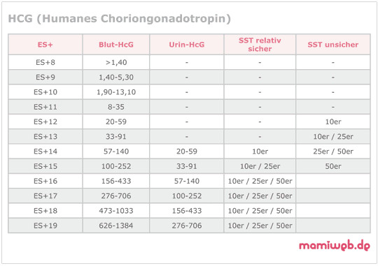 Hcg Werte Tabelle
 Kinderwunsch Schwangerschaftstest feinen