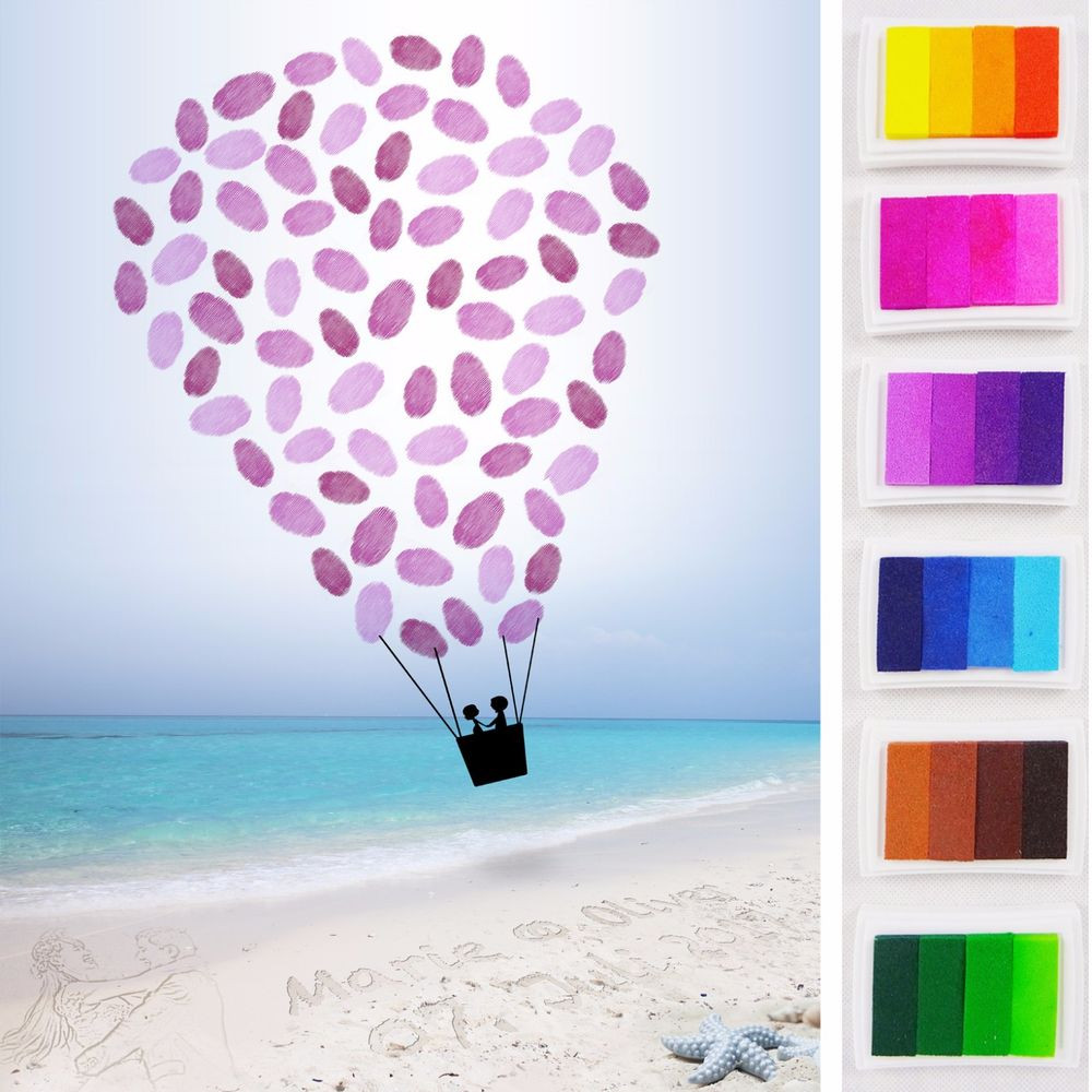 Heißluftballon Hochzeit
 ♥Leinwand HOCHZEIT Gästebuch Heißluftballon Strand Foto