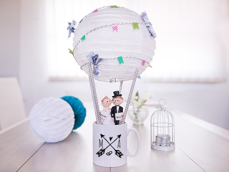 Heißluftballon Hochzeit
 Tassen und runde Geschenke ganz einfach kreativ verpacken