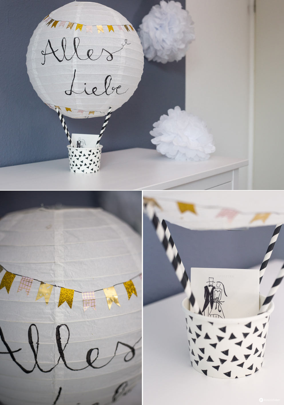 Heißluftballon Hochzeit
 DIY Geschenkidee zur Hochzeit Heißluftballon