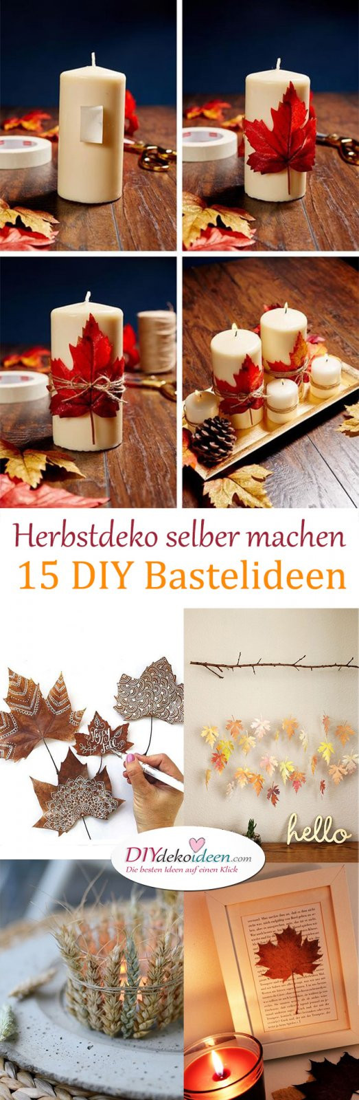 Herbstdeko Diy
 Herbstdeko selber machen 15 DIY Bastelideen für