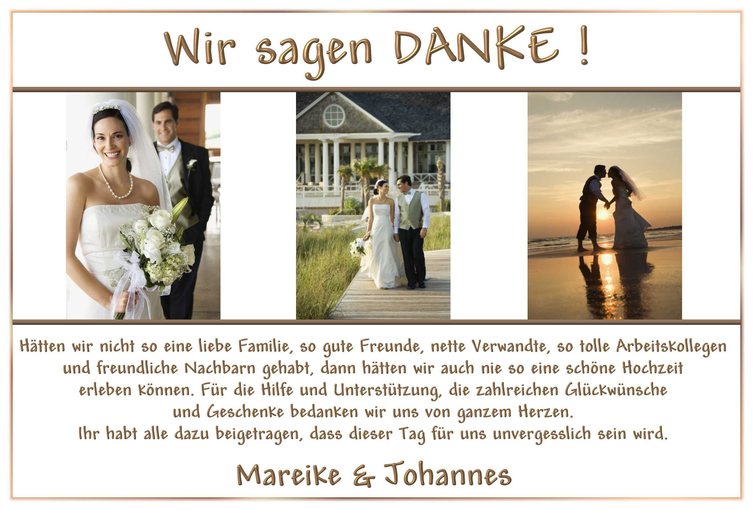 Hochzeit Danksagung Text
 Dankeskarten Hochzeit