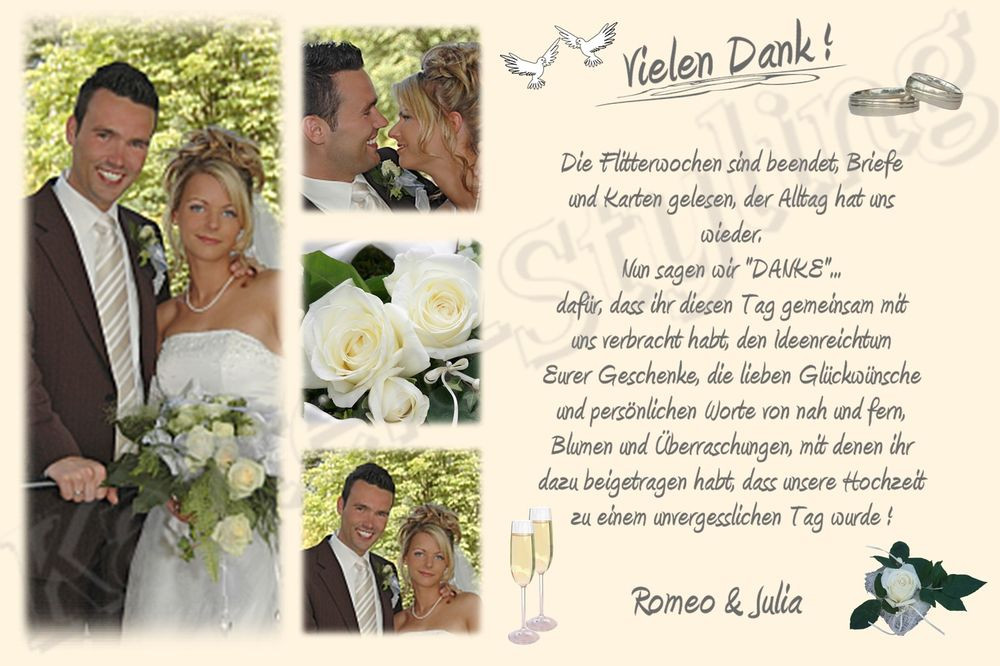 Hochzeit Danksagung Text
 30 Foto Einladung Danksagung Hochzeit Karte