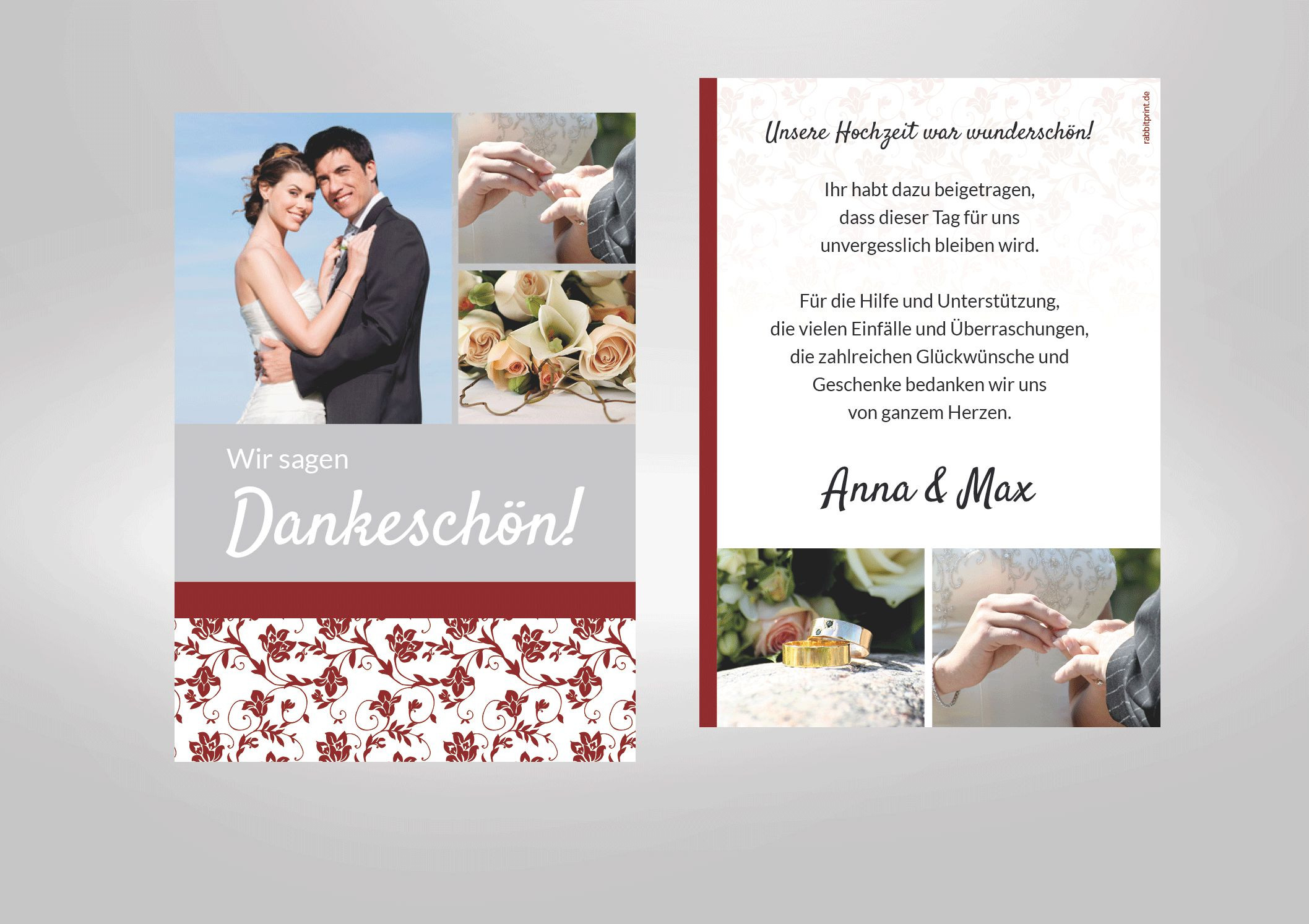 Hochzeit Danksagung Text
 Dankeskarten Hochzeit