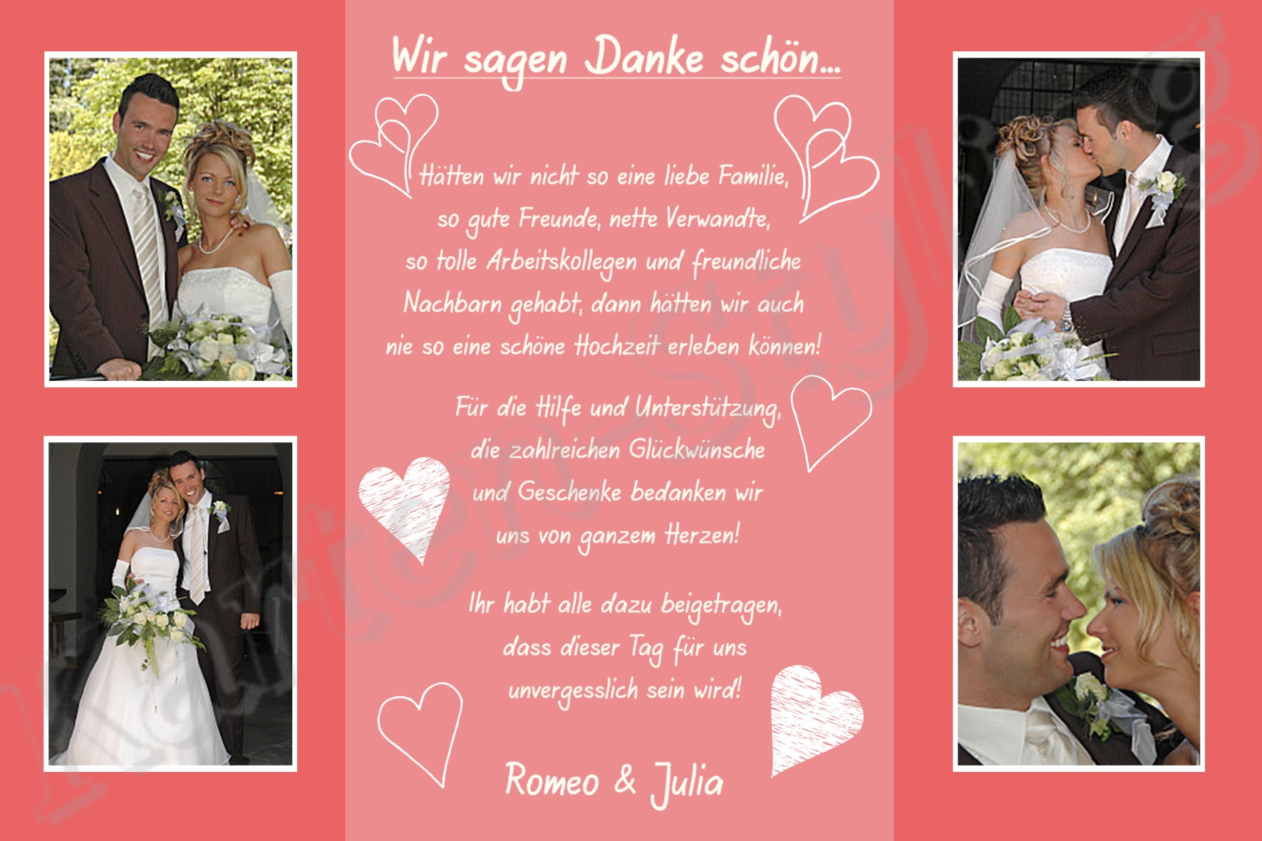 Hochzeit Danksagung Text
 50 Foto Einladung Danksagung Hochzeit Karte