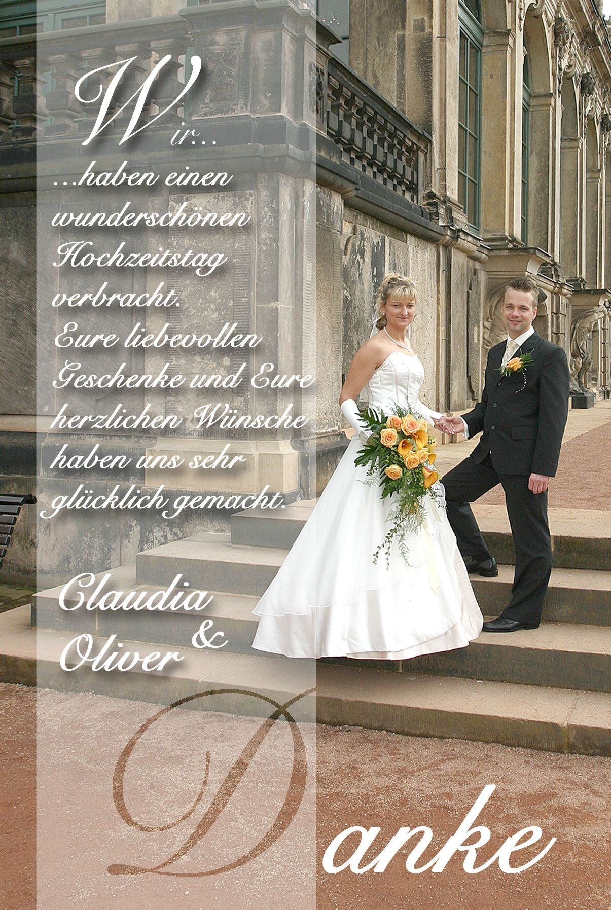 Hochzeit Danksagung Text
 Dankeskarten Hochzeit