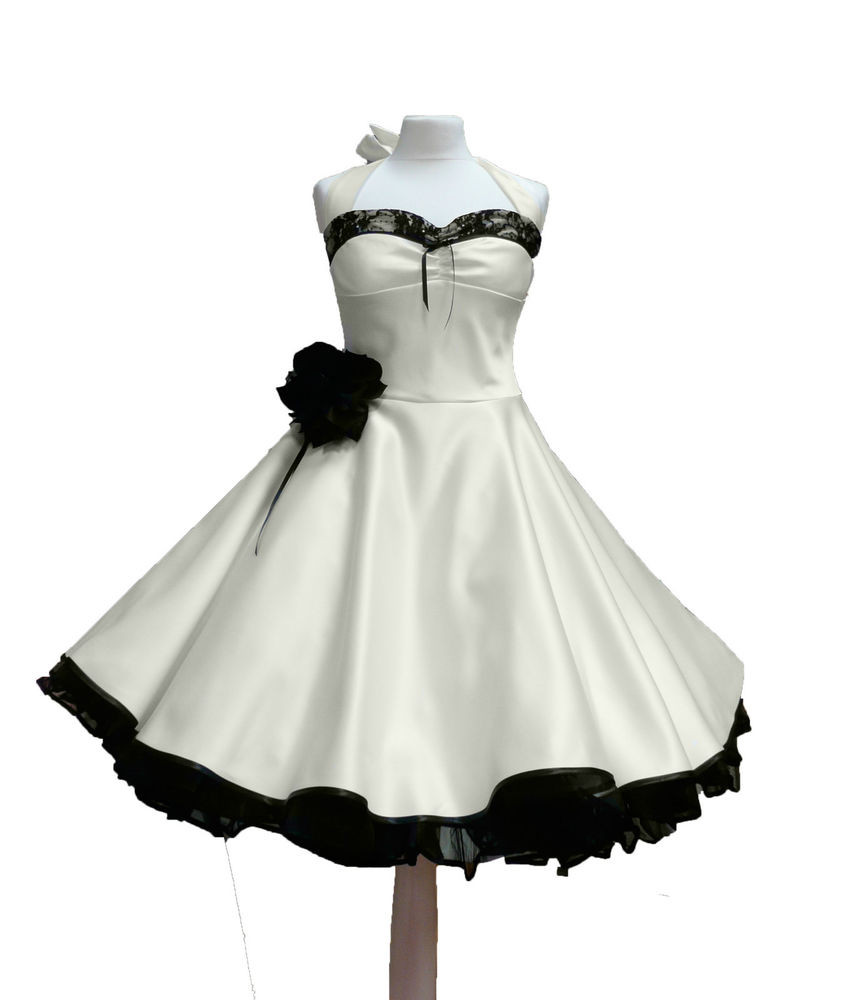 Hochzeitskleid 50Er
 Rockabilly Brautkleid knielang Hochzeitskleid 50er ivora