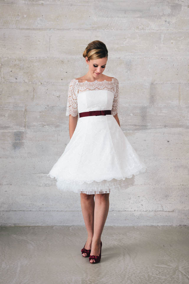 Hochzeitskleid Petticoat
 Brautkleid Petticoat kurzes Spitzenkleid im 50er Jahre Stil