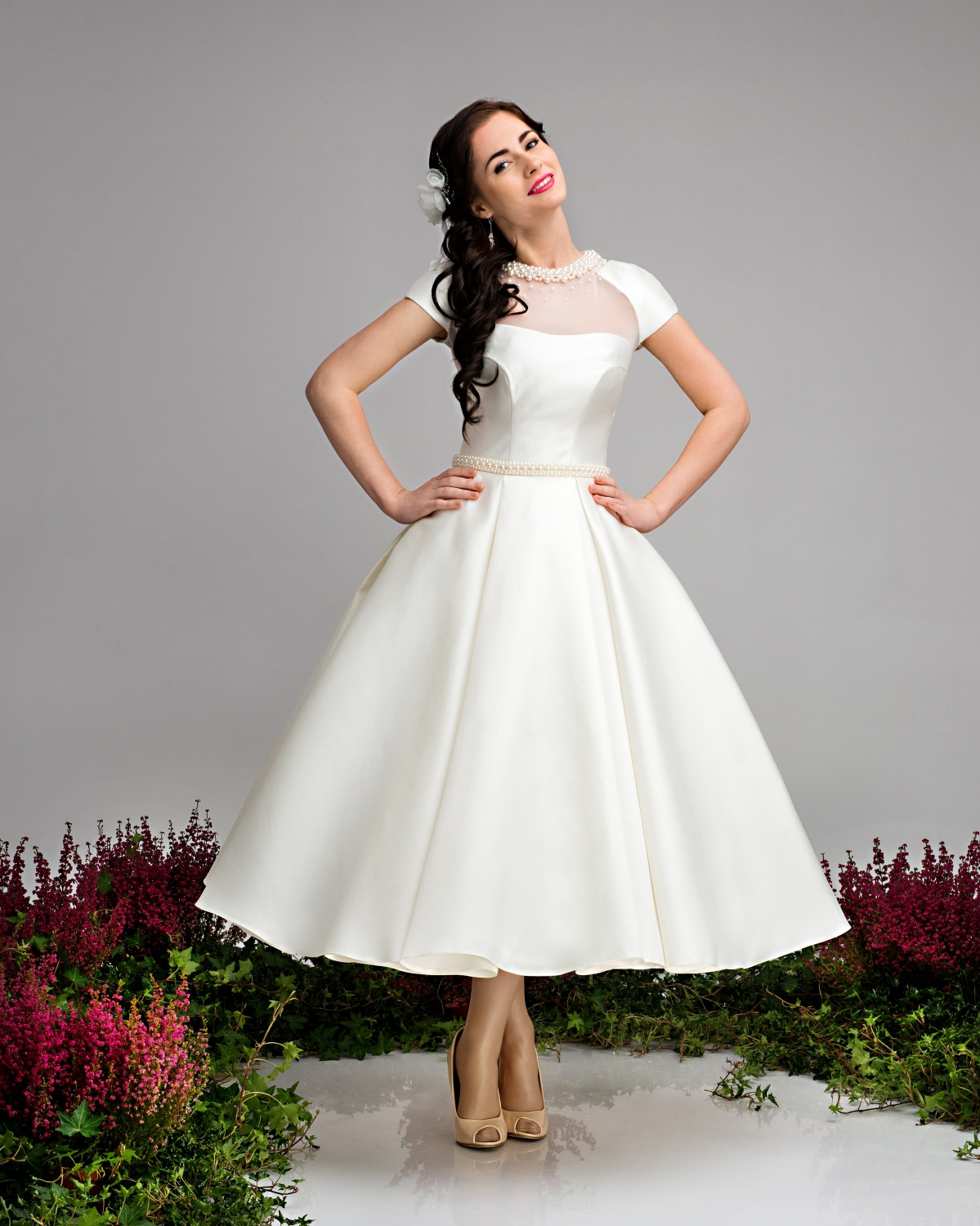 Hochzeitskleid Petticoat
 Retro Rockabilly Brautkleid mit Ärmeln Petticoat