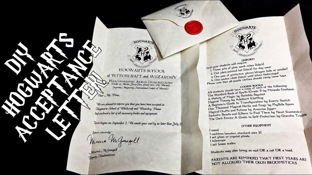 Hogwarts Letter Diy
 DIY Hogwarts Acceptance Letter