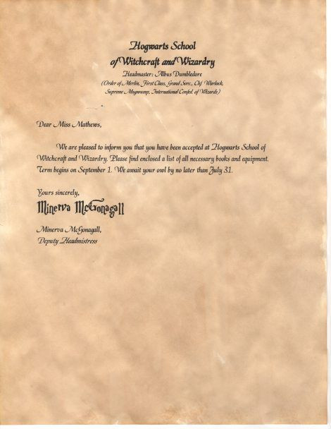 Hogwarts Letter Diy
 DIY Hogwarts Acceptance Letters