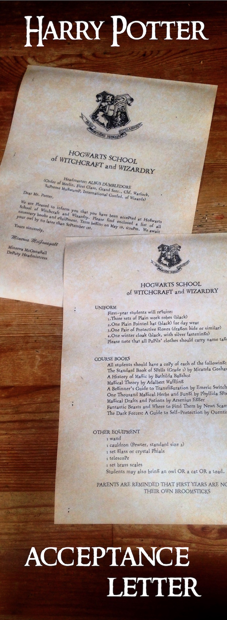 Hogwarts Letter Diy
 Harry Potter Hogwarts Acceptance Letter Paper Trail Design