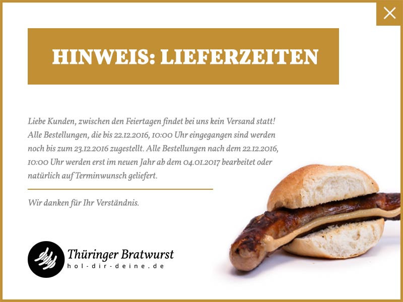 Hol Dir Deine Geschenke De
 Thüringer Bratwurst