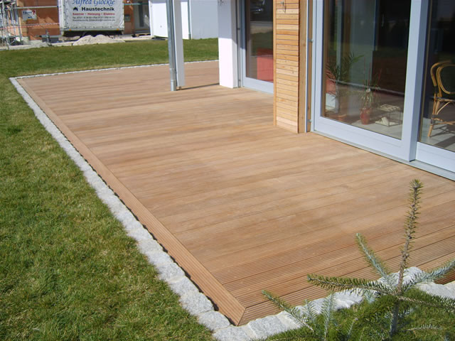 Holz Terrasse
 Blog zum Hausbau Wir bauen ein "EcoStar3" von "Heinz von