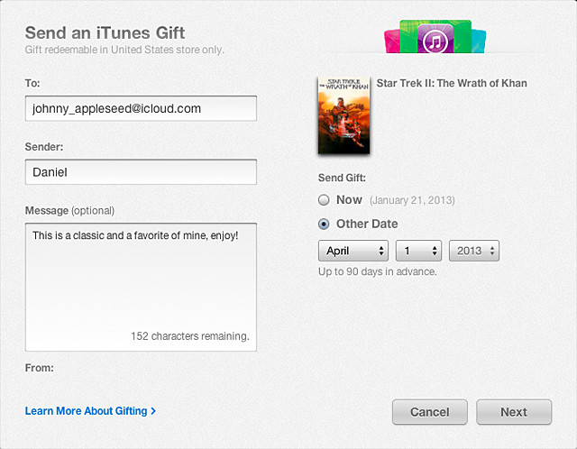 Itunes Geschenke
 iTunes iTunes Geschenke versenden Apple Support