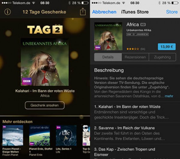 Itunes Geschenke
 Sevenmac – 12 Tage Geschenke 2 Tag Unbekanntes