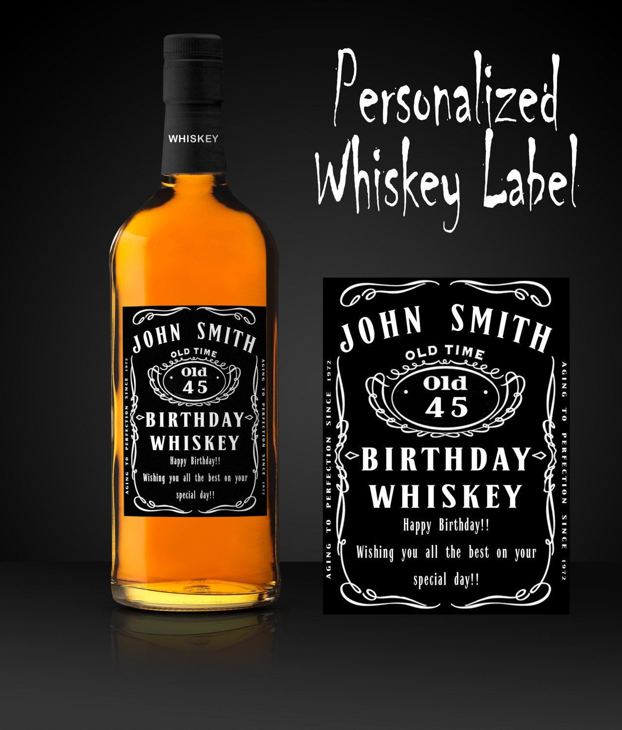 Jack Daniels Geschenke
 Geburtstags Whiskey Etikett Personalisiertes