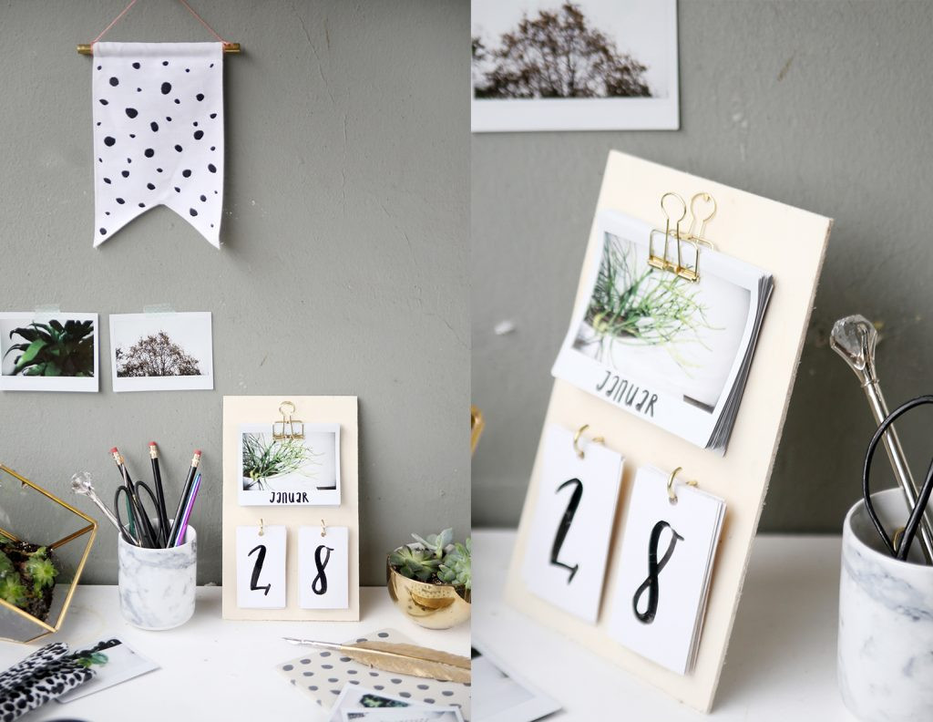 Kalender Diy
 DIY Schreibtisch Kalender mit Instax Fotos selbstgemacht