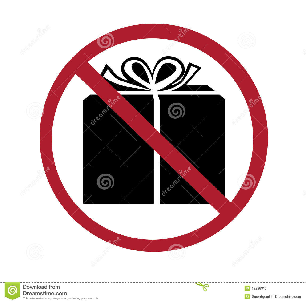 Keine Geschenke
 Zeichen keine Geschenke stock abbildung Illustration