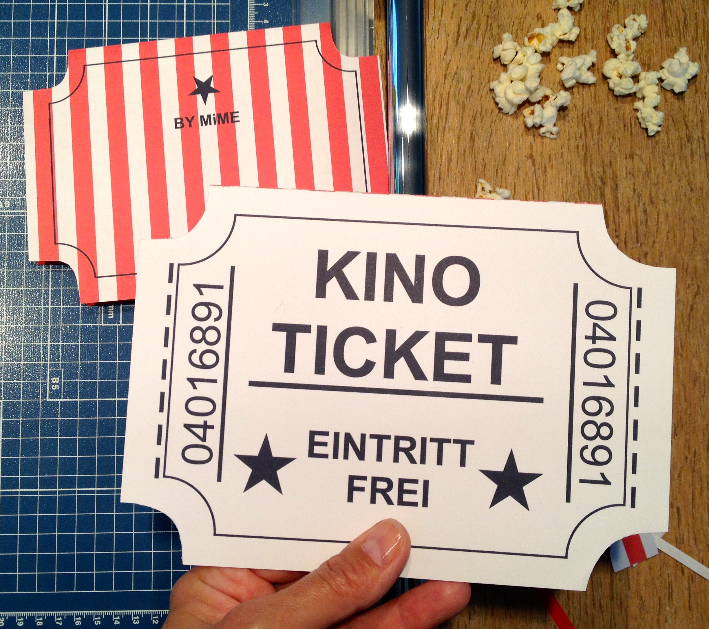 Kinogutschein Diy
 Wel e to the Movies Kinogutschein selber basteln