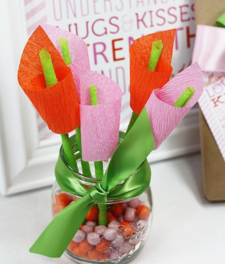 Kleine Geschenke Ideen
 Calla Blumen aus Papier selber basteln