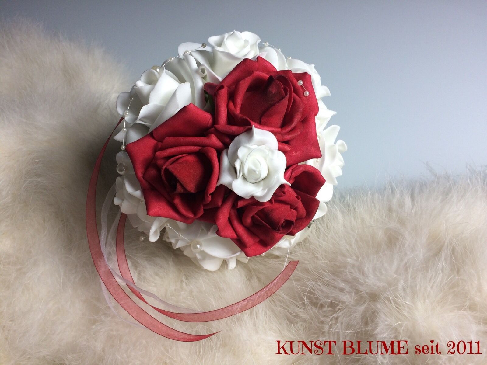 Kleiner Brautstrauß Standesamt
 KLEINER BRAUTSTRAUß WURFSTRAUß Standesamt Rosen rot weiß