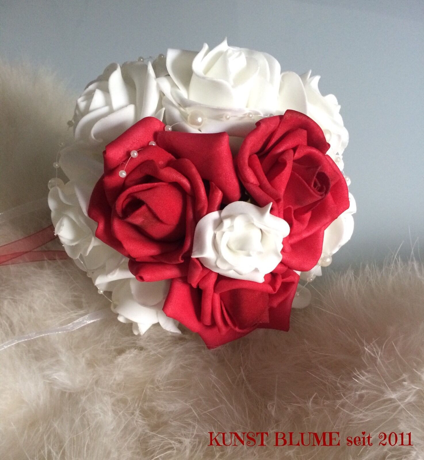 Kleiner Brautstrauß Standesamt
 KLEINER Brautstrauß Wurfstrauß Standesamt Rosen rot weiß