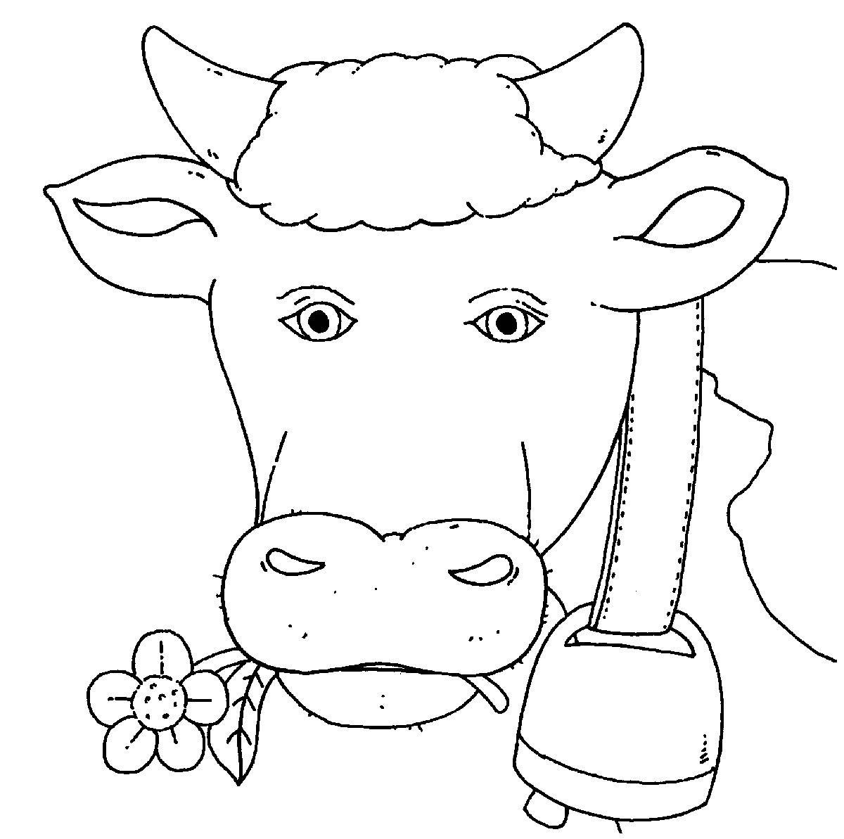 Kuh Ausmalbilder
 Kostenlose Malvorlage Bauernhof Kuh mit Glocke zum Ausmalen