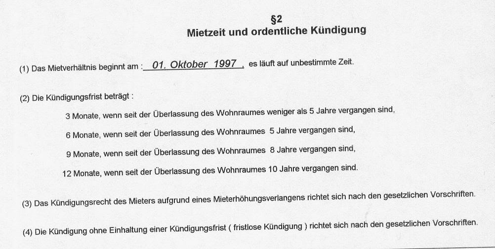 Kündigungsfrist Wohnung Rechner
 9 Jahre Miete Kündigungsfrist