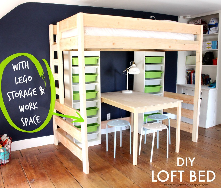 Loft Bed Diy
 DIY Loft Bed with Desk and Storage