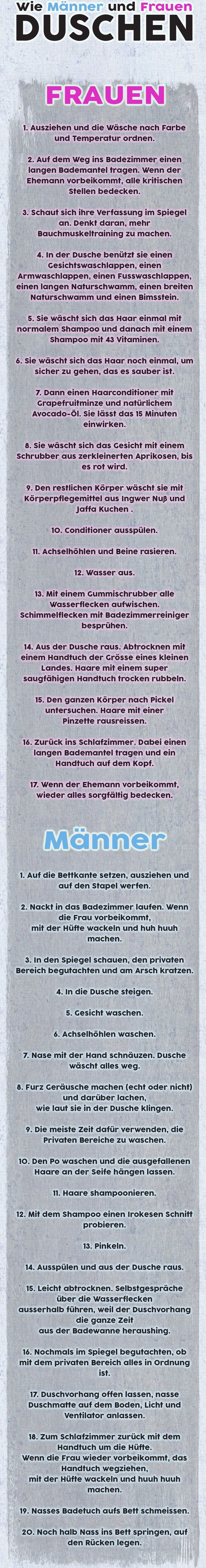 Lustige Geburtstagssprüche Frauen
 Männer und Frauen beim Duschen Story des Tages 17 03