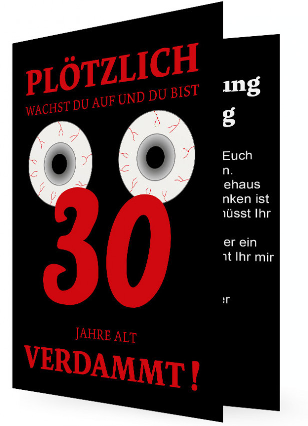 Lustige Geburtstagswünsche Zum 50
 Einladungskarte 30 Geburtstag