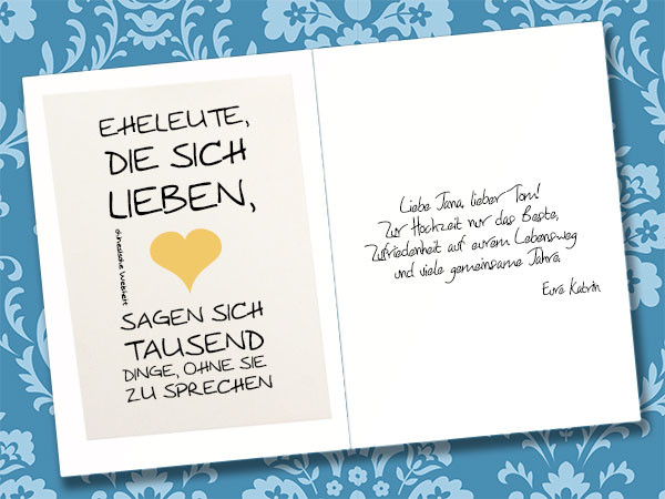 Lustiger Spruch Zur Hochzeit
 Hochzeitskarte beschriften und gestalten Tipps und