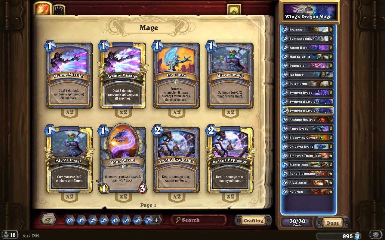 Mage Deck
 [TGT] Wing s Legendary Dragon Mage Hearthstone Decks