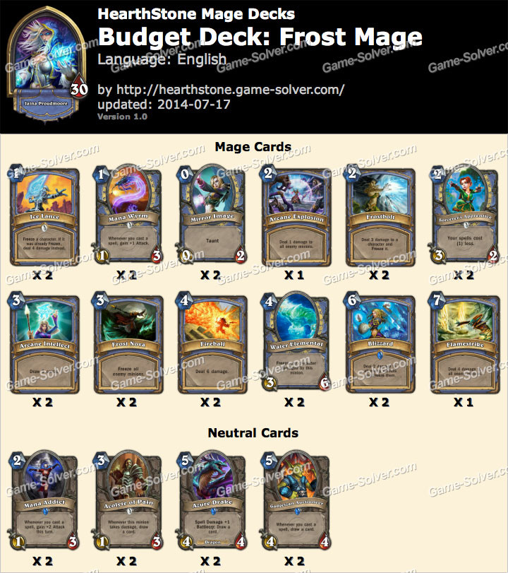 Mage Deck
 Bud Deck Frost Mage