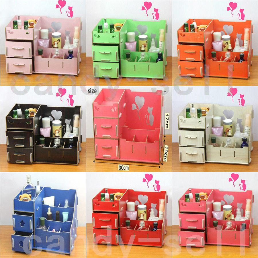 Make Up Organizer Diy
 New Wooden Storage Box Cosmetics Multifunctional DIY