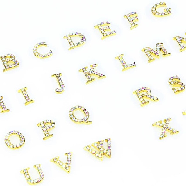 Maniküre Englisch
 26 stücke Gold Legierung 3D A Z 26 Englisch buchstaben Mit