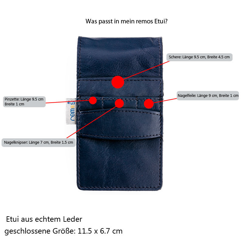 Maniküre Etui Leer
 Leeres Maniküre Etui Leder frei bestückbar • remos shop