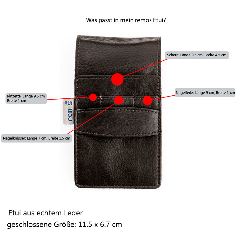 Maniküre Etui Leer
 Leeres Maniküre Etui Leder frei bestückbar • remos shop