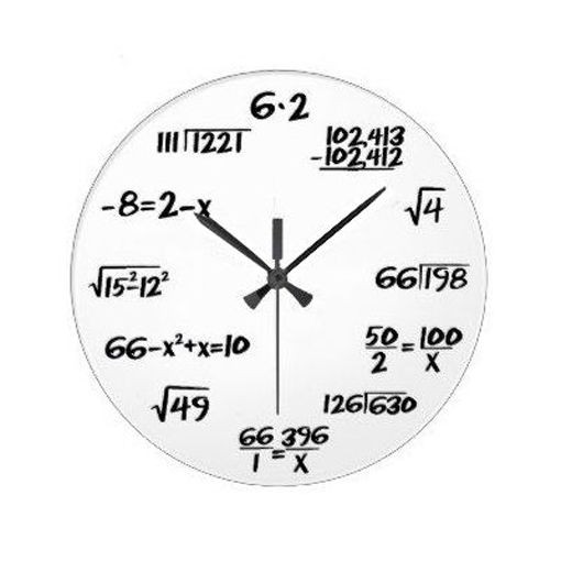 Mathe Geschenke
 Geschenk Mathe Uhr weiss mit Mathe Formeln