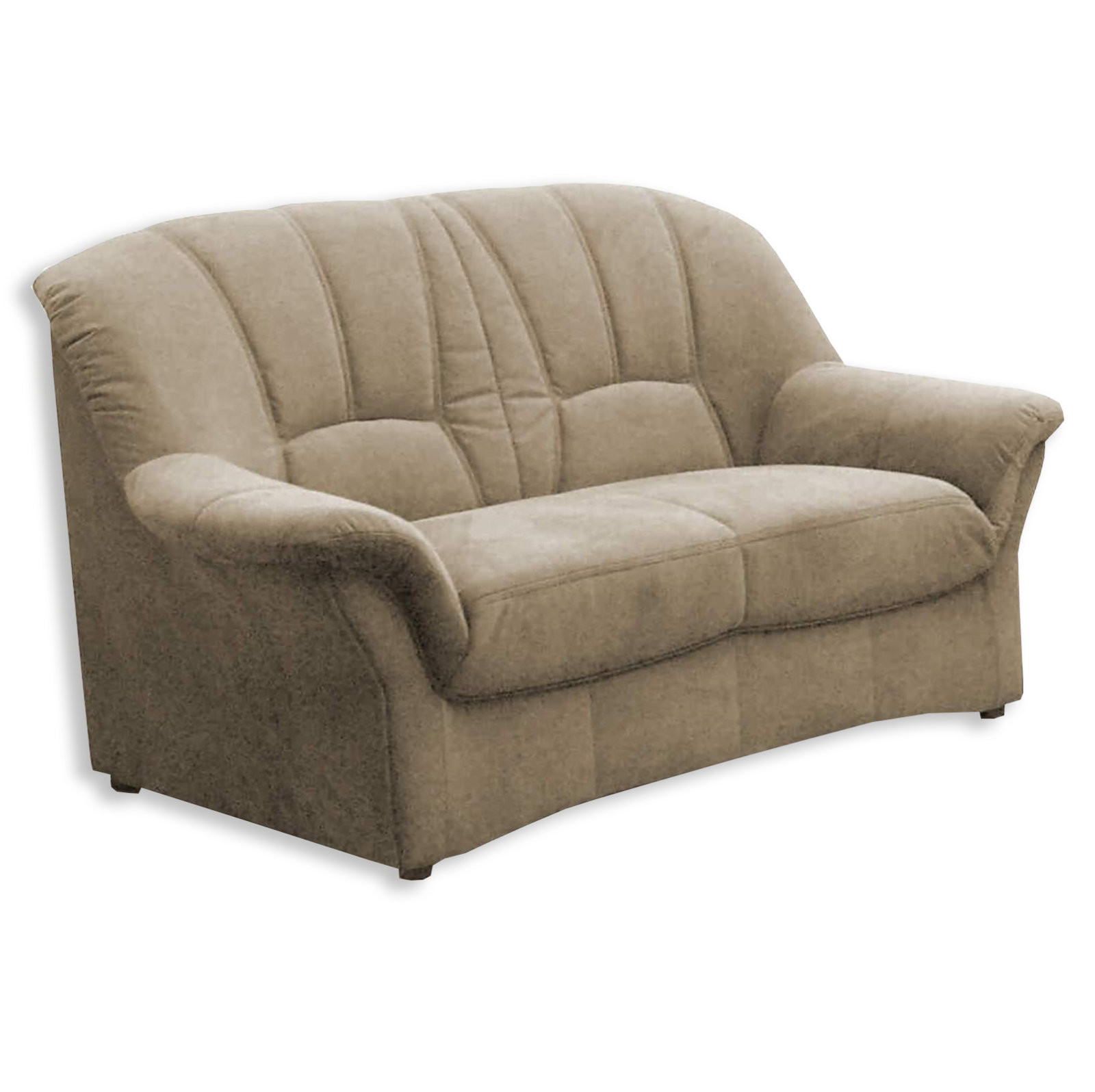 Microfaser Sofa
 2 Sitzer Sofa beige Microfaser Federkern