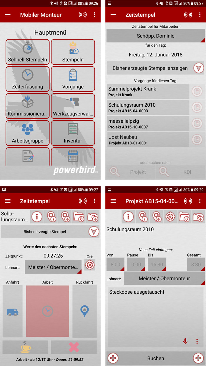 Mobile Zeiterfassung Handwerk
 Mobile Zeiterfassung Handwerk auch über Smartphones