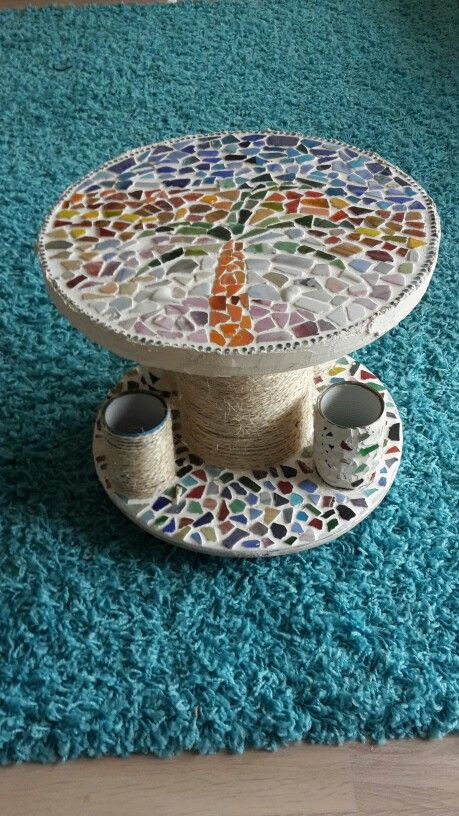 Mosaik Diy
 Kabeltrommel Mosaik Tisch Diy Möbel Pinterest