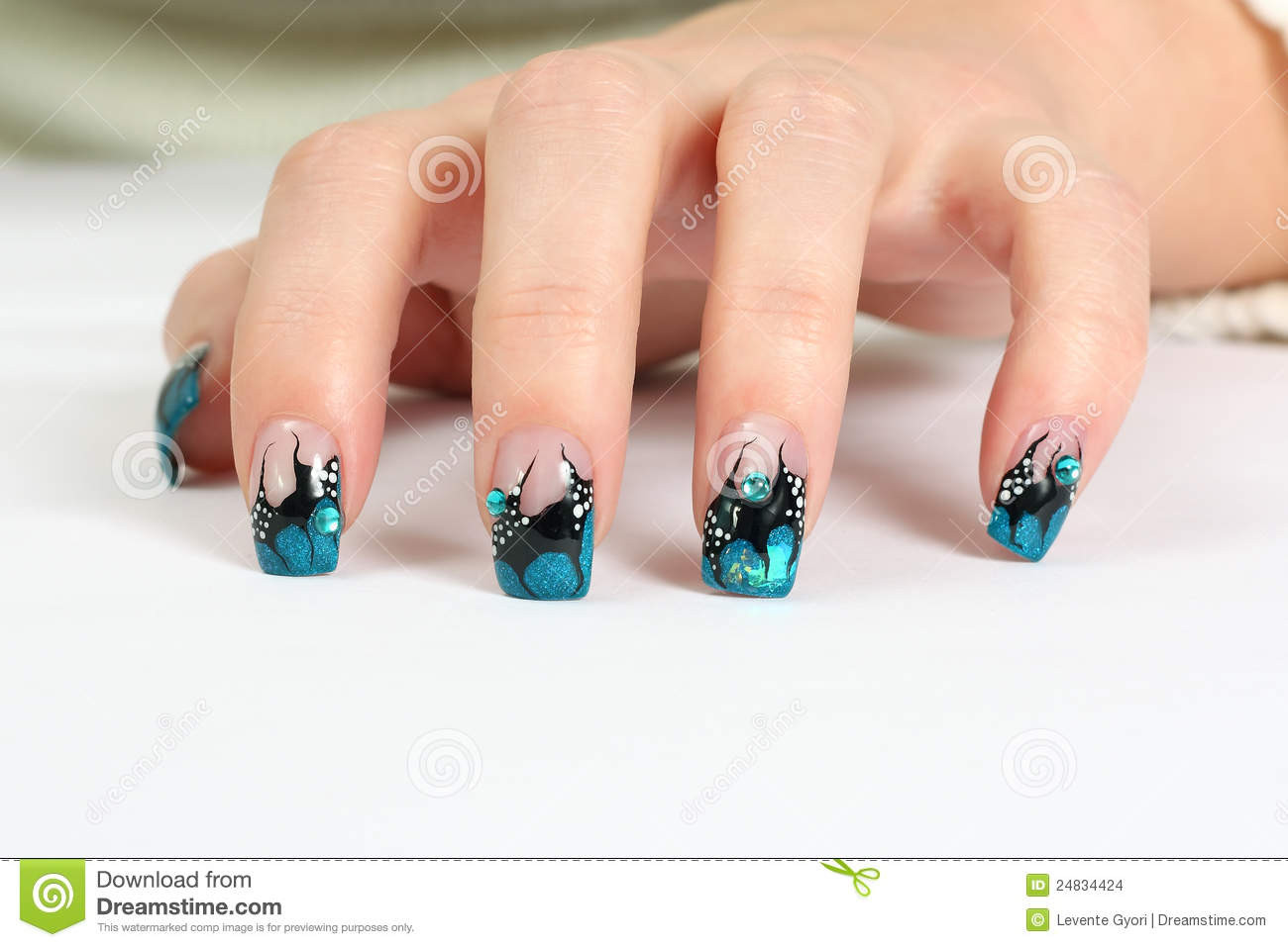 Nagel Kunst
 Hand With Nail Art Stock Image