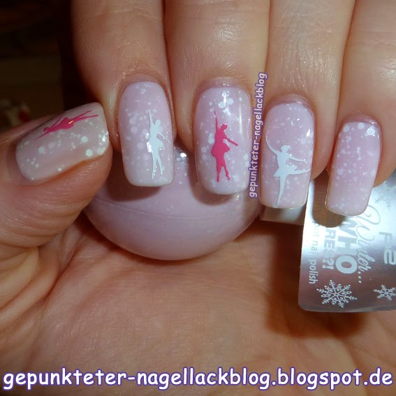 Nageldesign Ballerina
 gepunkteter nagellackblog Nageldesign rosa Ballerina