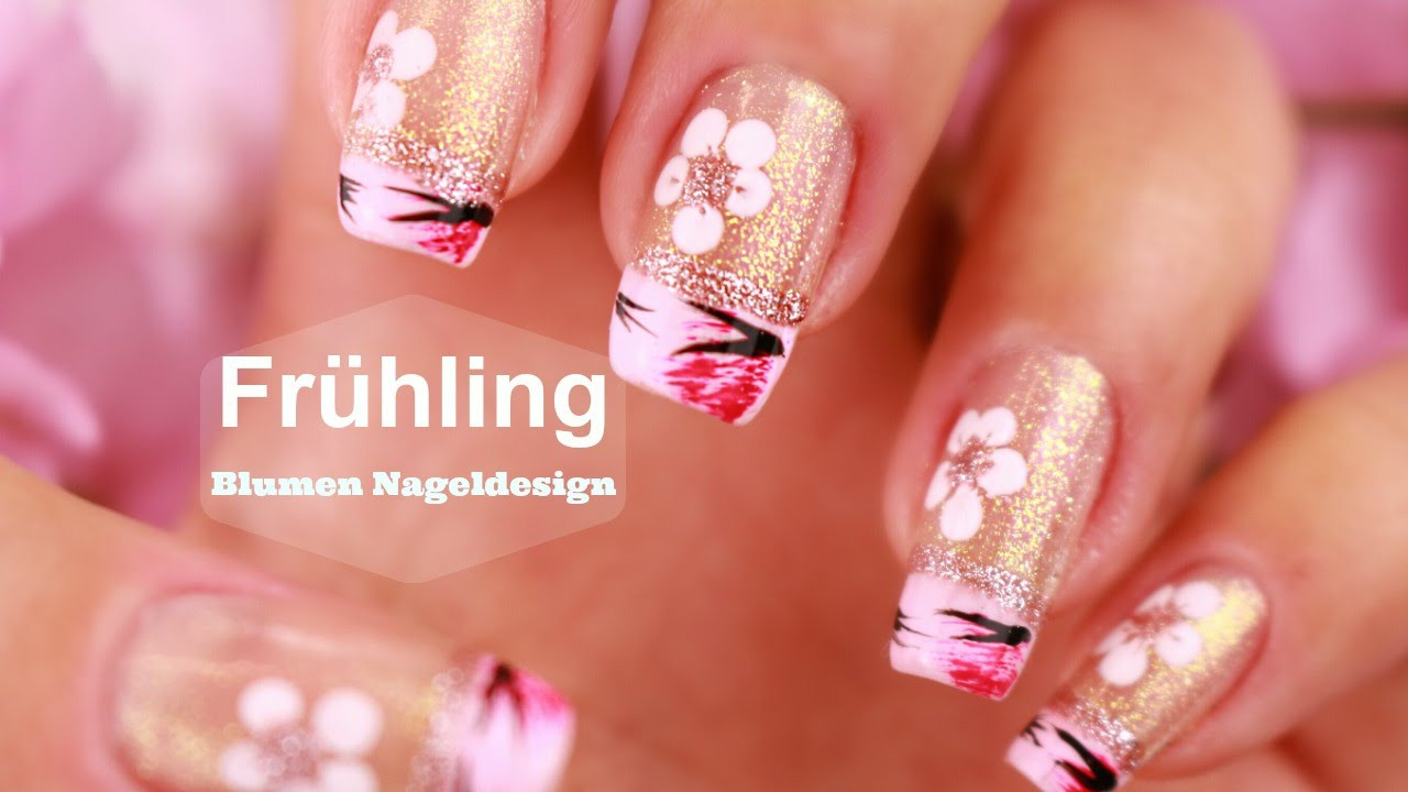 Nageldesign Blumen
 Einfaches Nageldesign Blumen für Anfänger inspiriert von