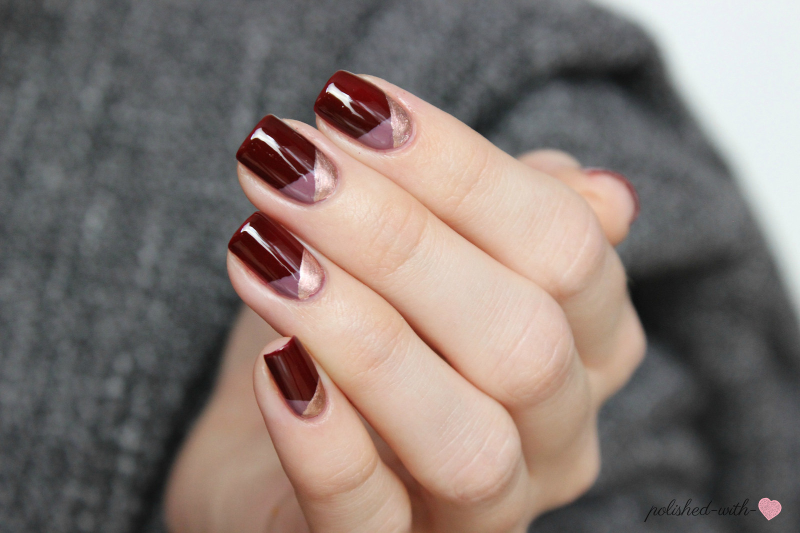 Nageldesign Bordeaux
 Polished with Love [Blogparade[ Fall in Essielove mein