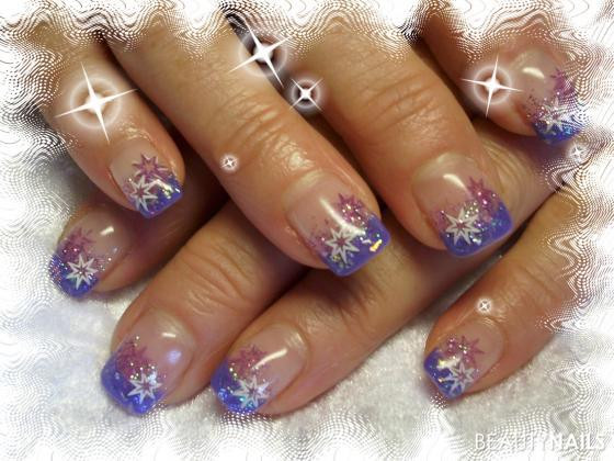 Nageldesign French Lila Glitzer
 lila lila Nageldesign